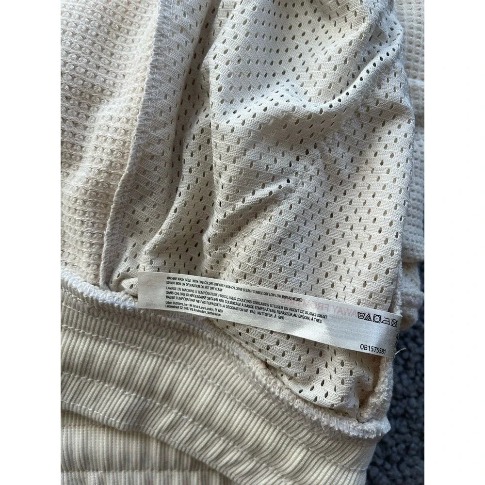 Free People Movement Pants Snow Day Thermal Wide Leg Ivory Boho Retro Large New